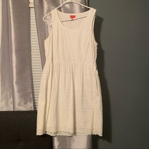Elle White eyelet midi dress. Size 16